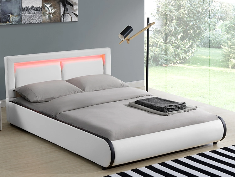 Willsoon Furniture 1124-1-2 Modern Bed Design Pillow Design Upholstered Headboard LED Bed