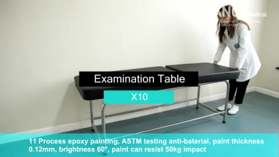 X09 Saikang económico Hospital examen sofá cama plegable de acero inoxidable paciente examen médico precio de la mesa