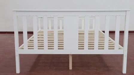 Cama junior, cama de madera maciza para niños pequeños con barandilla para muebles para el hogar para niños